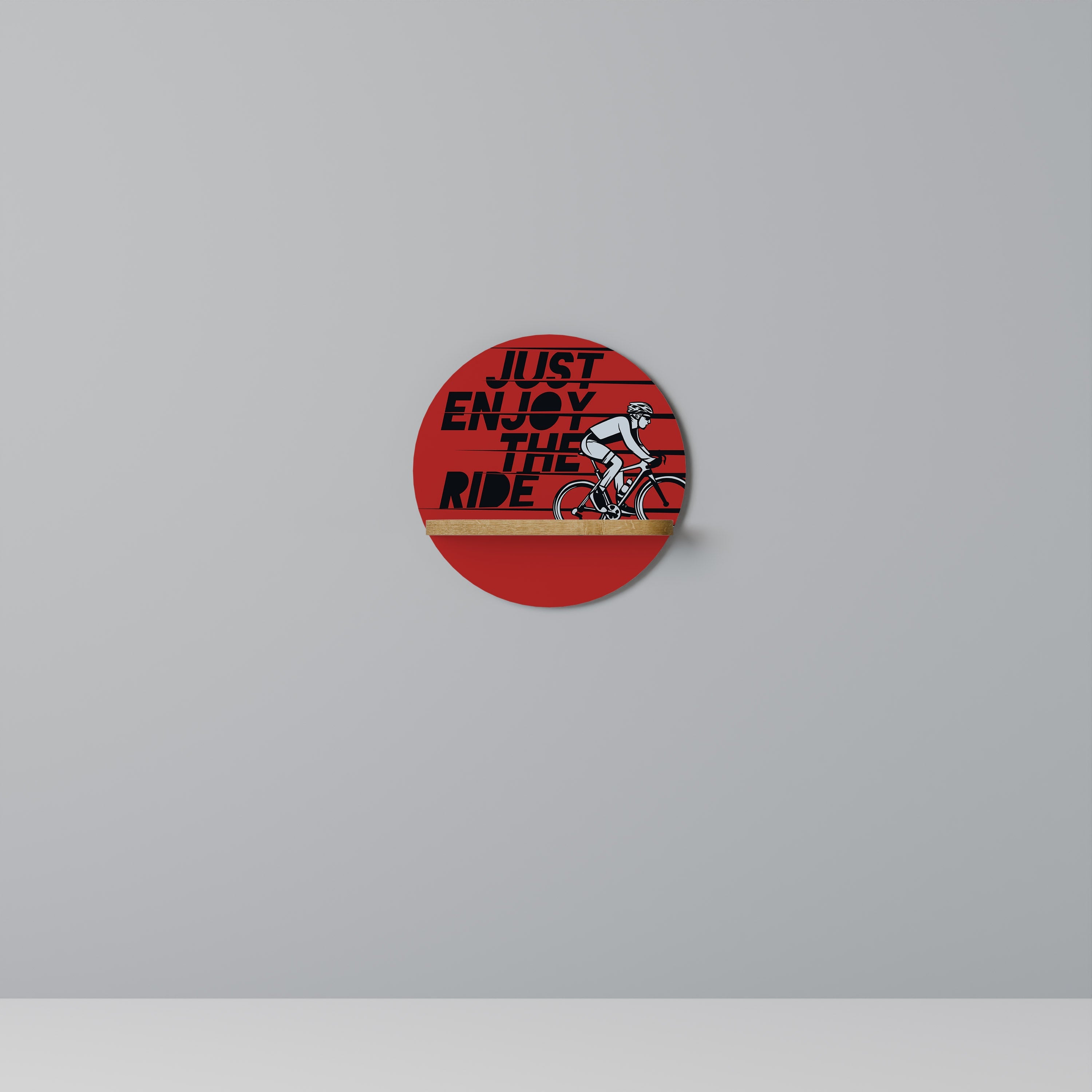 ENJOY THE RIDE Rundes Kunstregal in Eiche-Optik