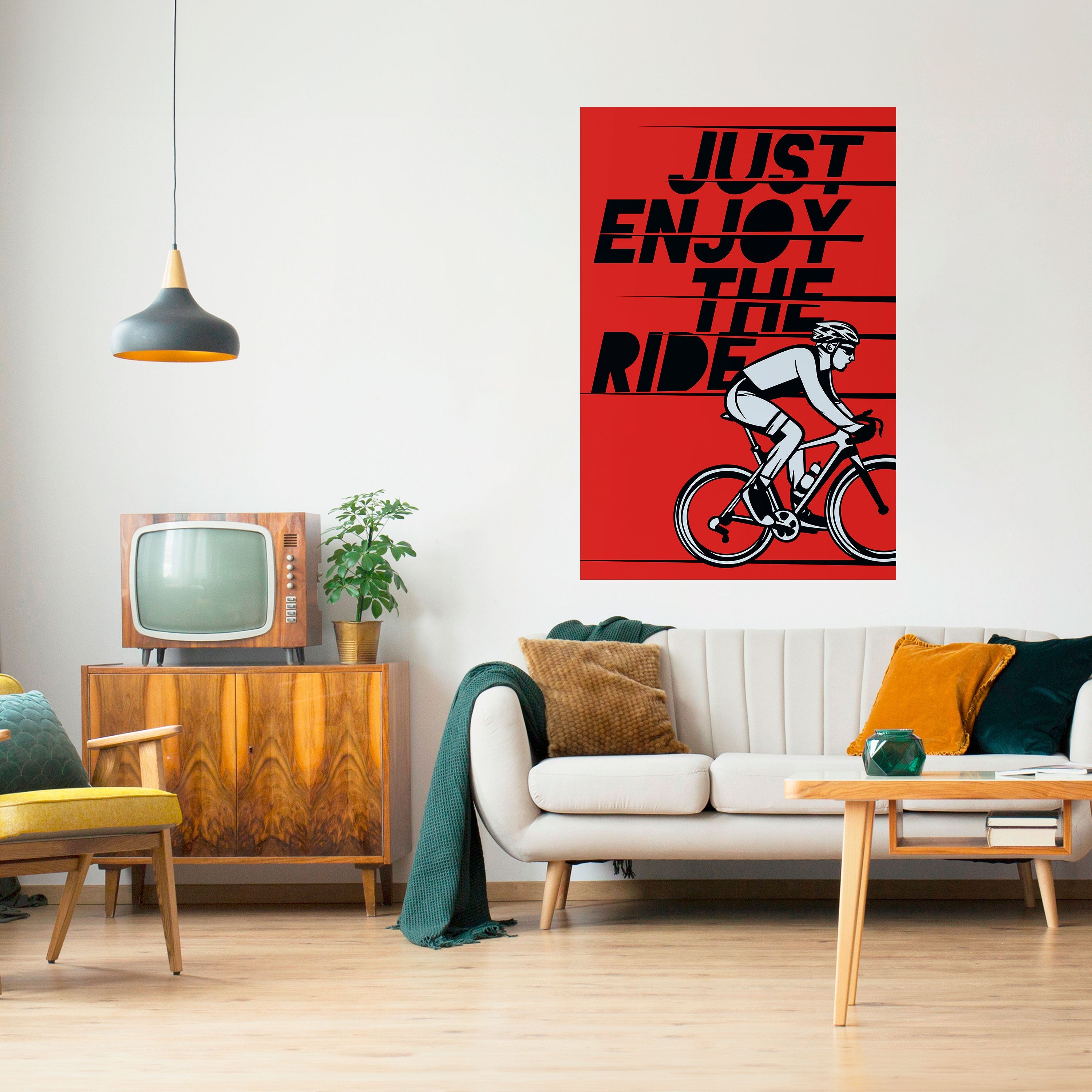ENJOY THE RIDE Vertikales Poster zum Abziehen und Aufkleben