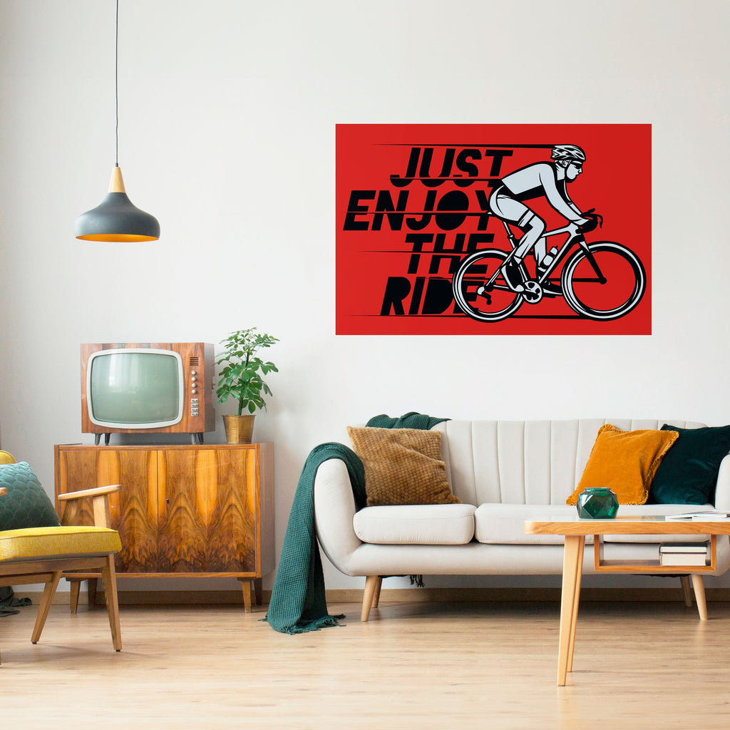 ENJOY THE RIDE Selbstklebendes Horizontal-Poster
