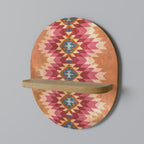 INDIAN FOLK Ovales Kunstregal in Eiche-Optik