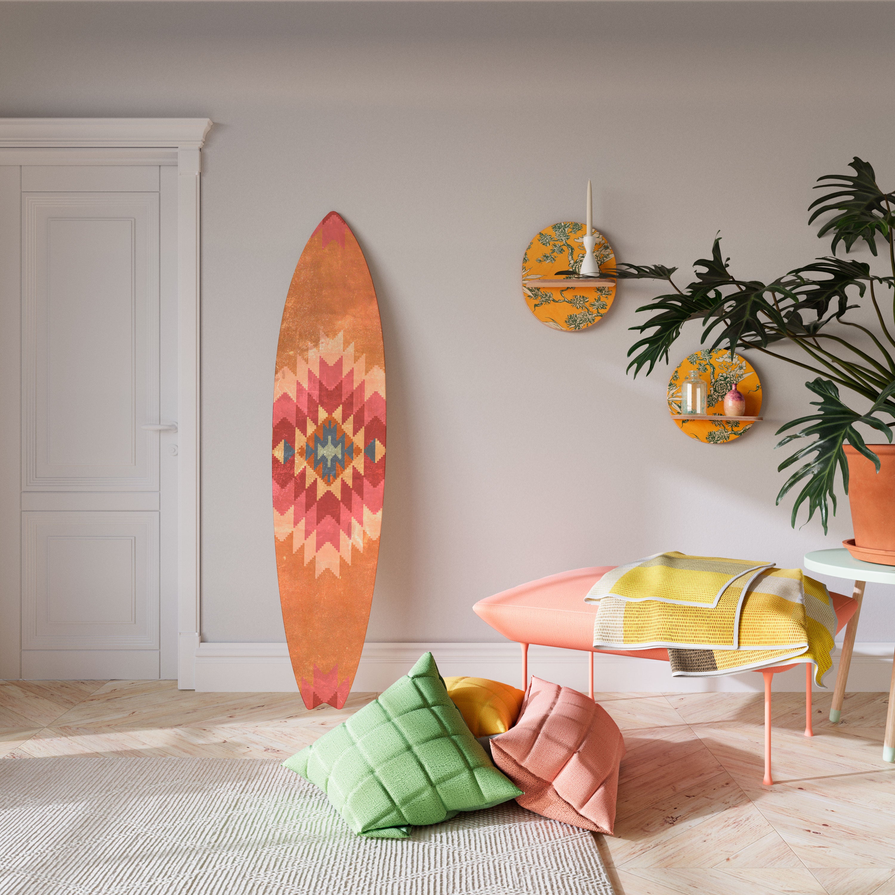 INDIAN FOLK Deko-Surfboard