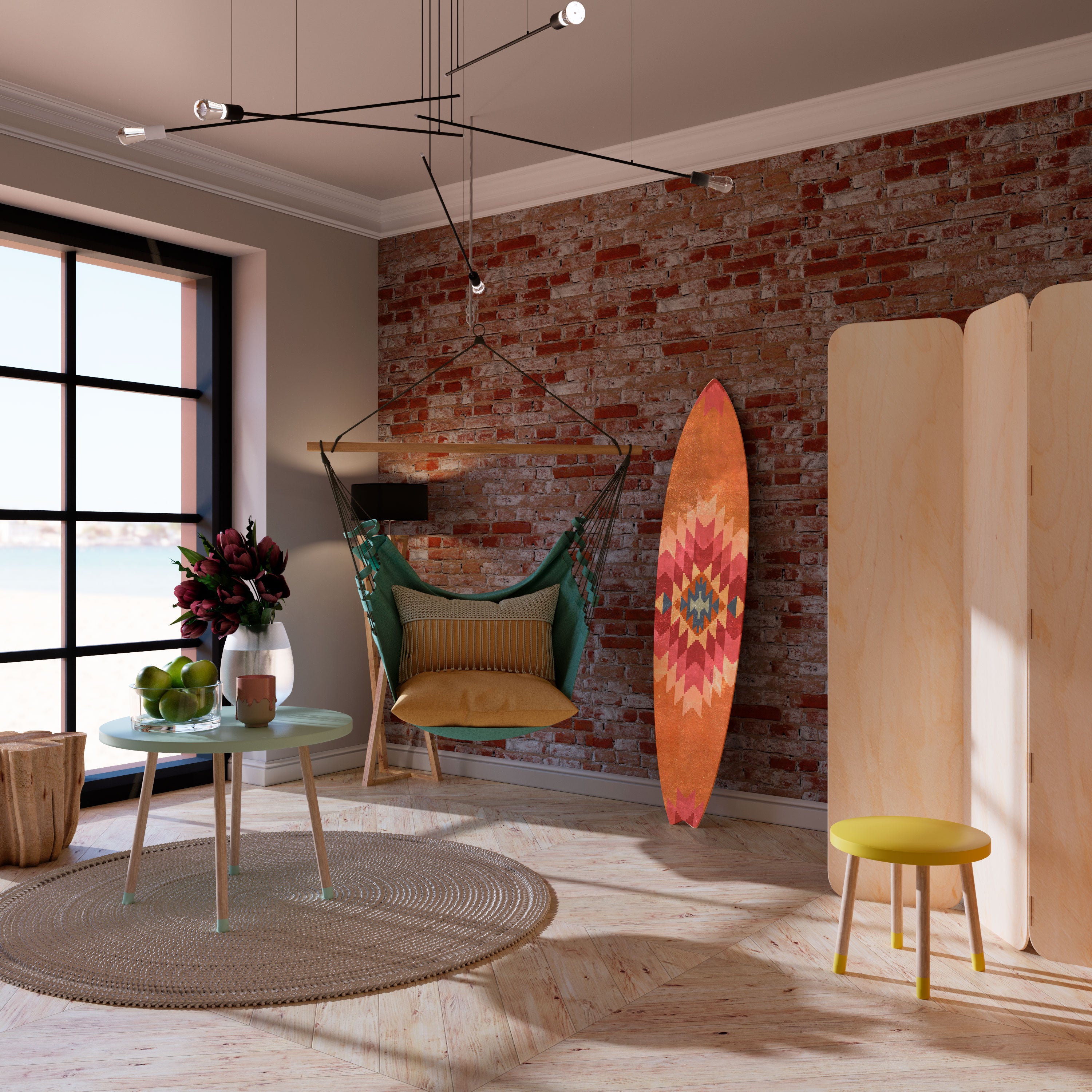 INDIAN FOLK Deko-Surfboard
