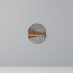 STRIPED TERRAIN Ovales Kunstregal in Eiche-Optik