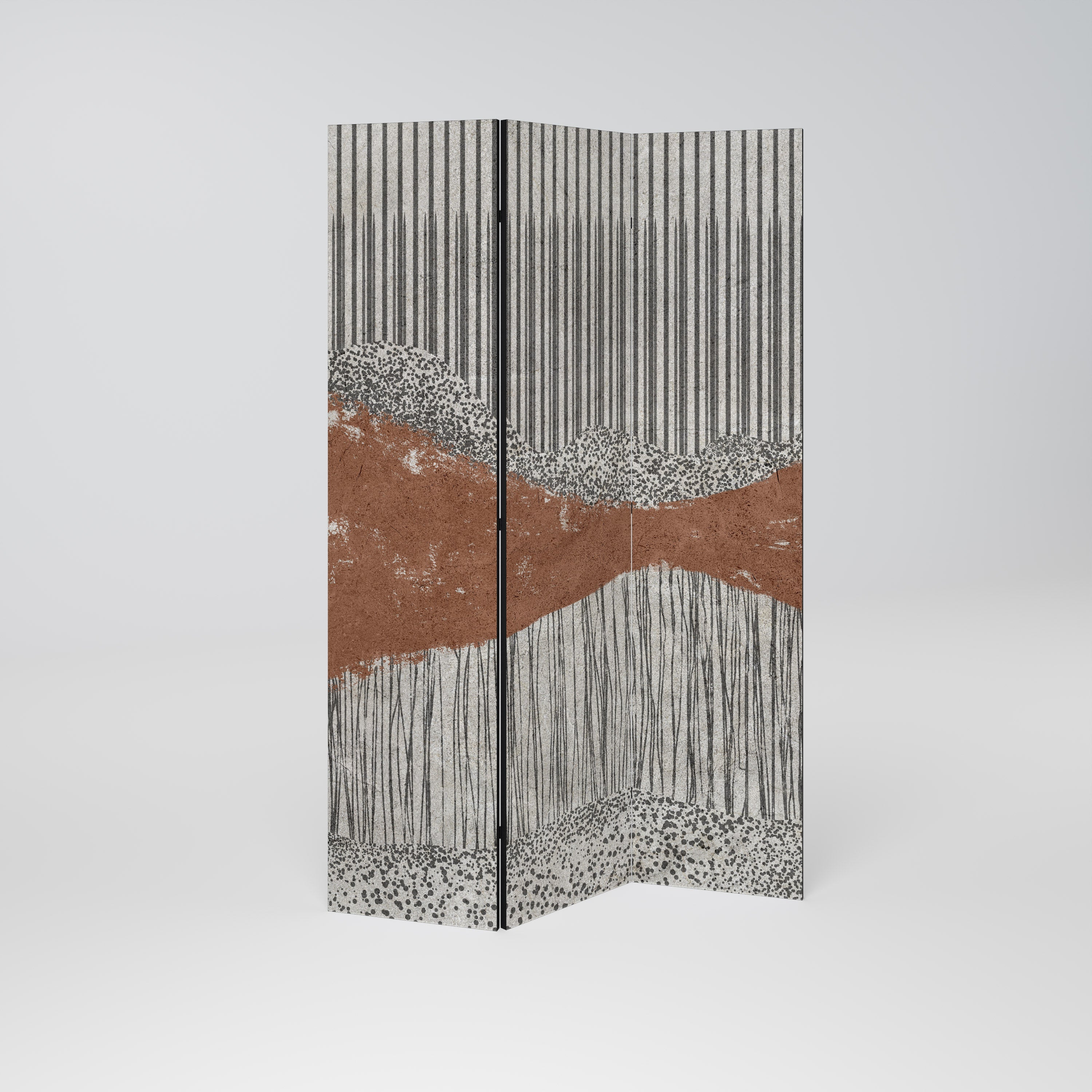 Dekorativer 3-teiliger Raumteiler STRIPED TERRAIN
