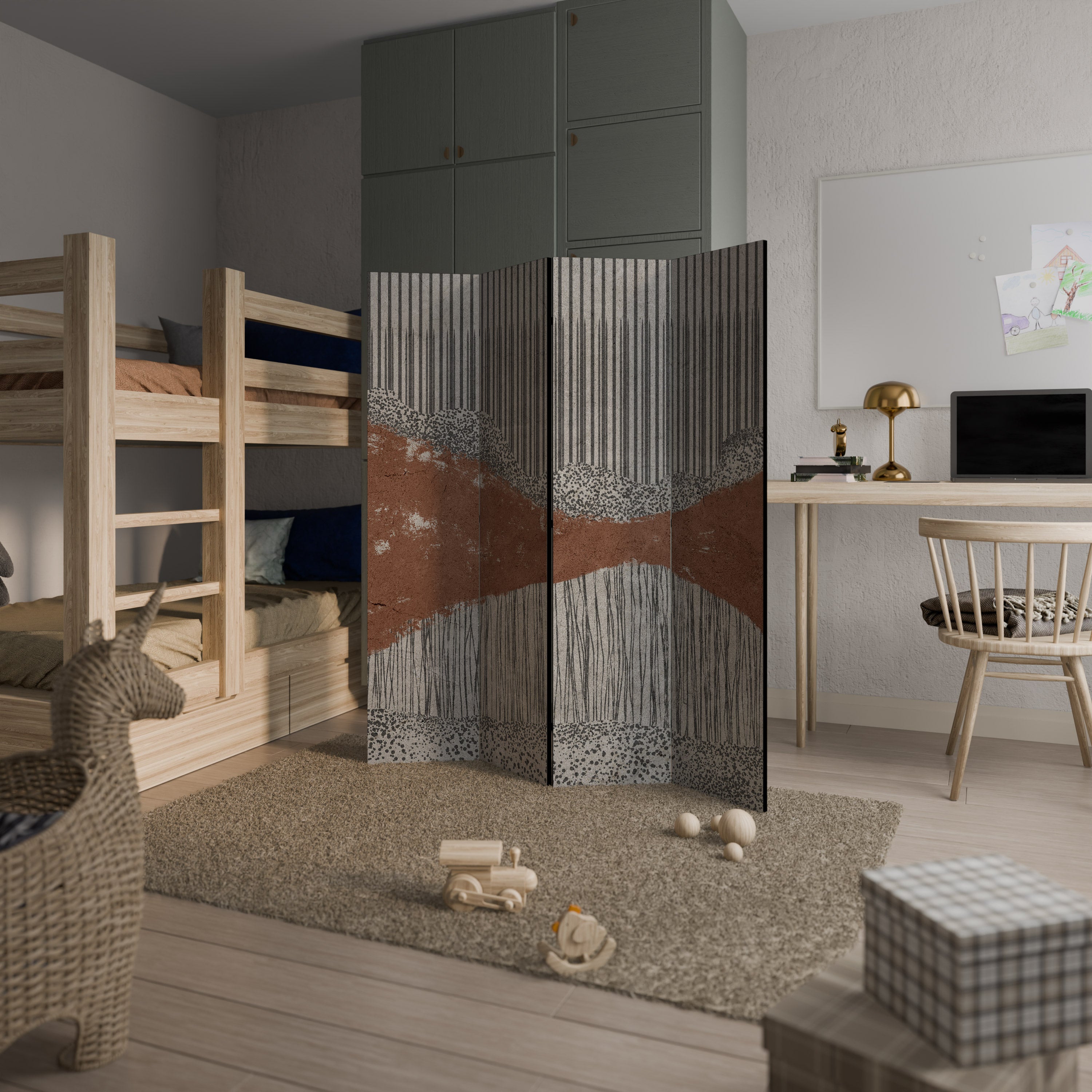 STRIPED TERRAIN 4-teiliger Paravent