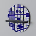 THE RIGHT PLACES Oval Art Shelf In Black Finish