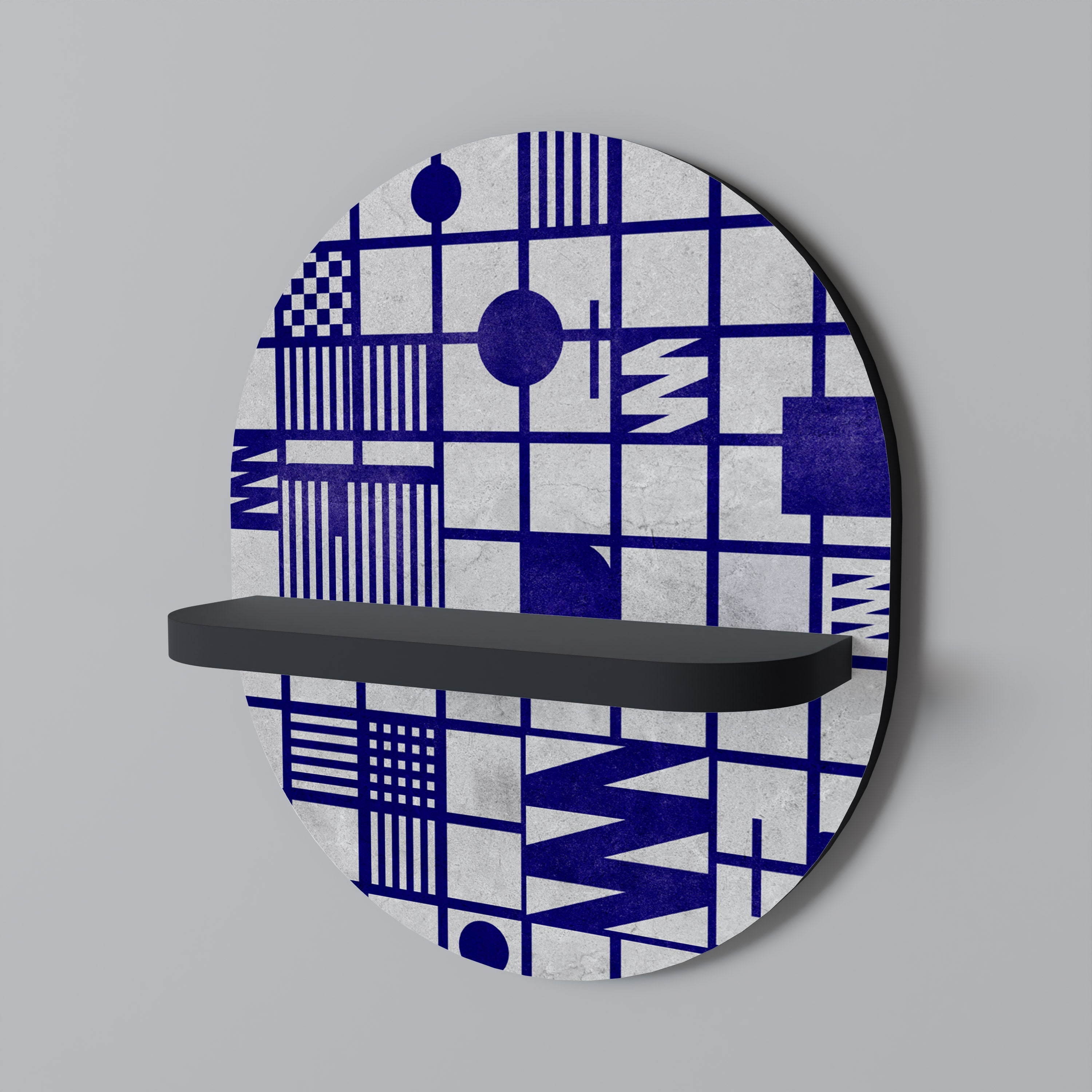 THE RIGHT PLACES Ovales Kunstregal in Schwarz