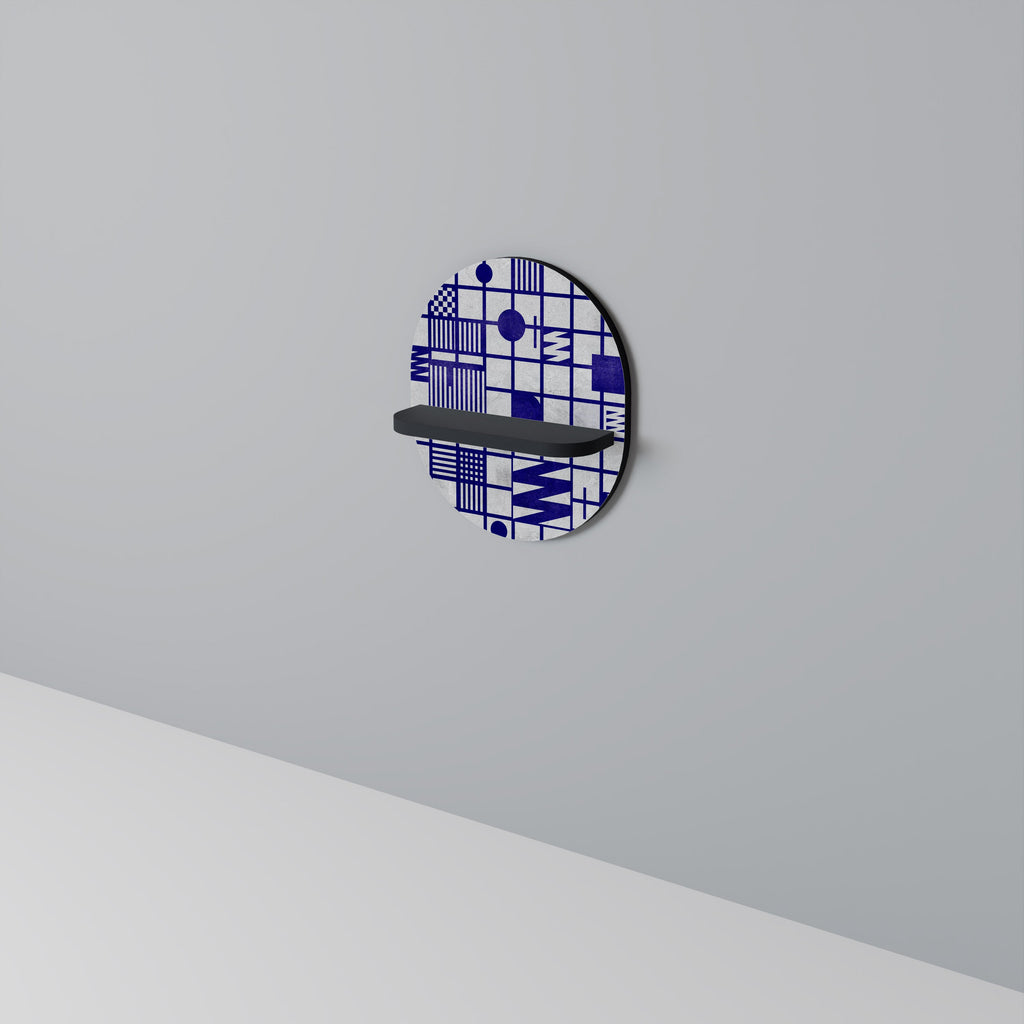 THE RIGHT PLACES Oval Art Shelf In Black Finish