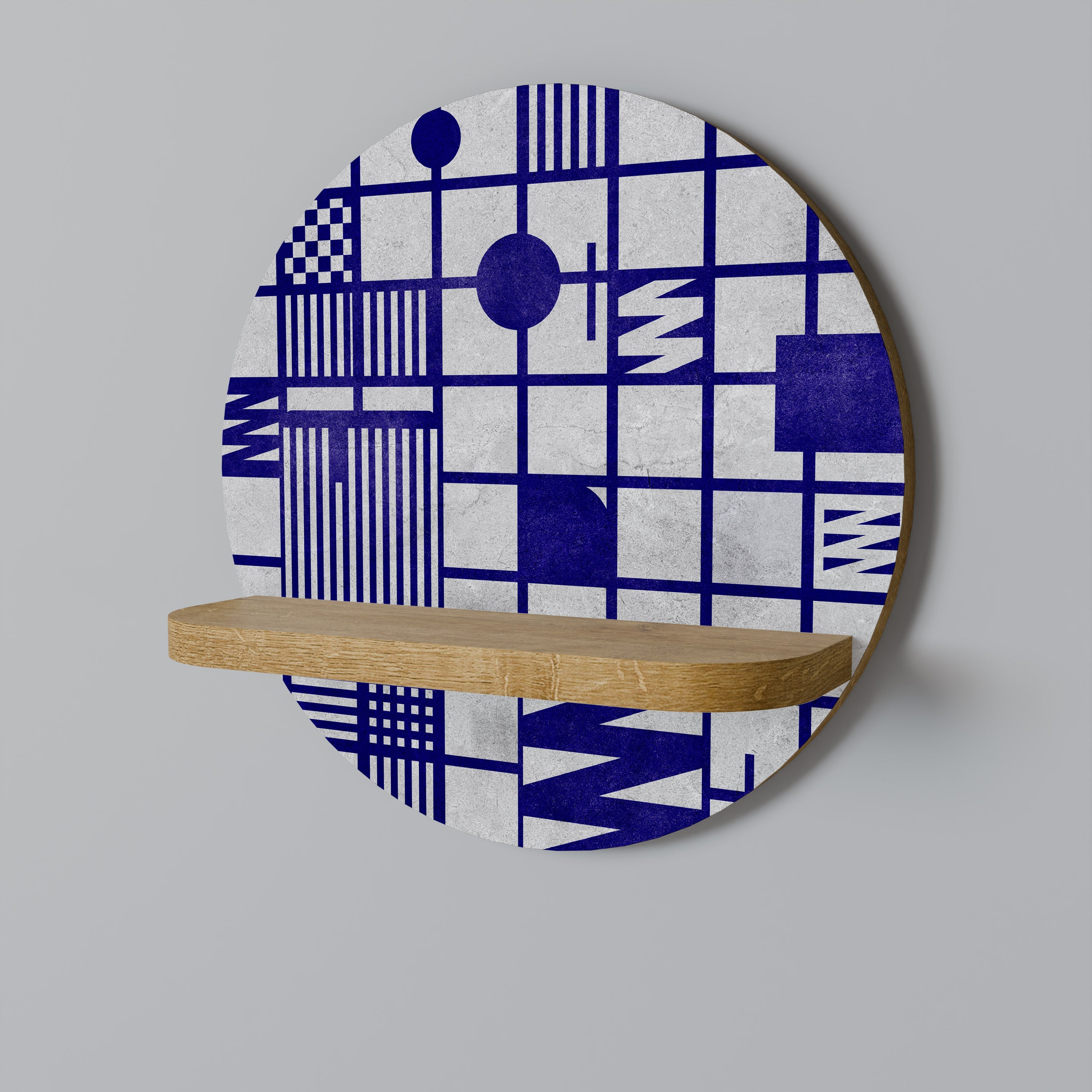 THE RIGHT PLACES Rundes Kunstregal in Eiche-Optik