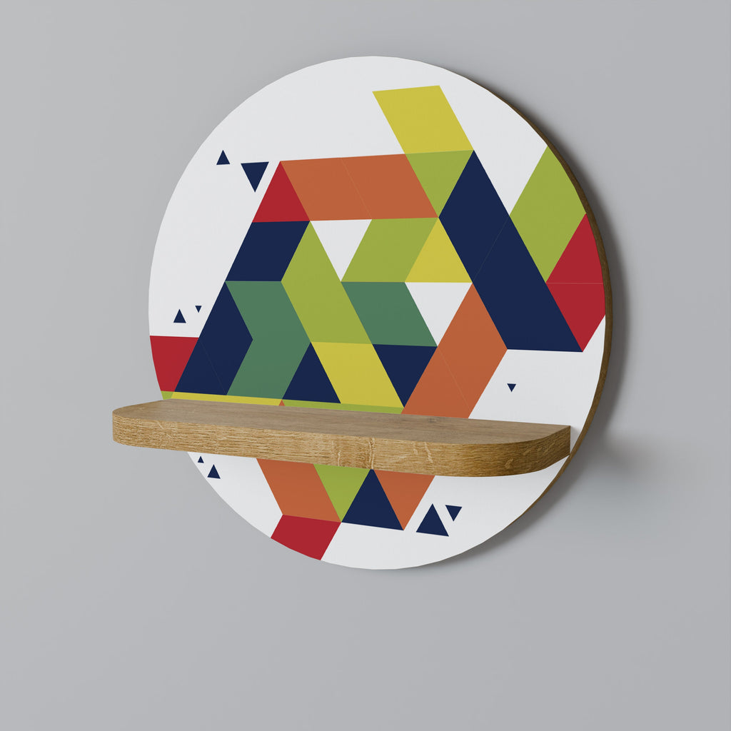 FUTURE SIGN Rundes Kunstregal in Eiche-Optik