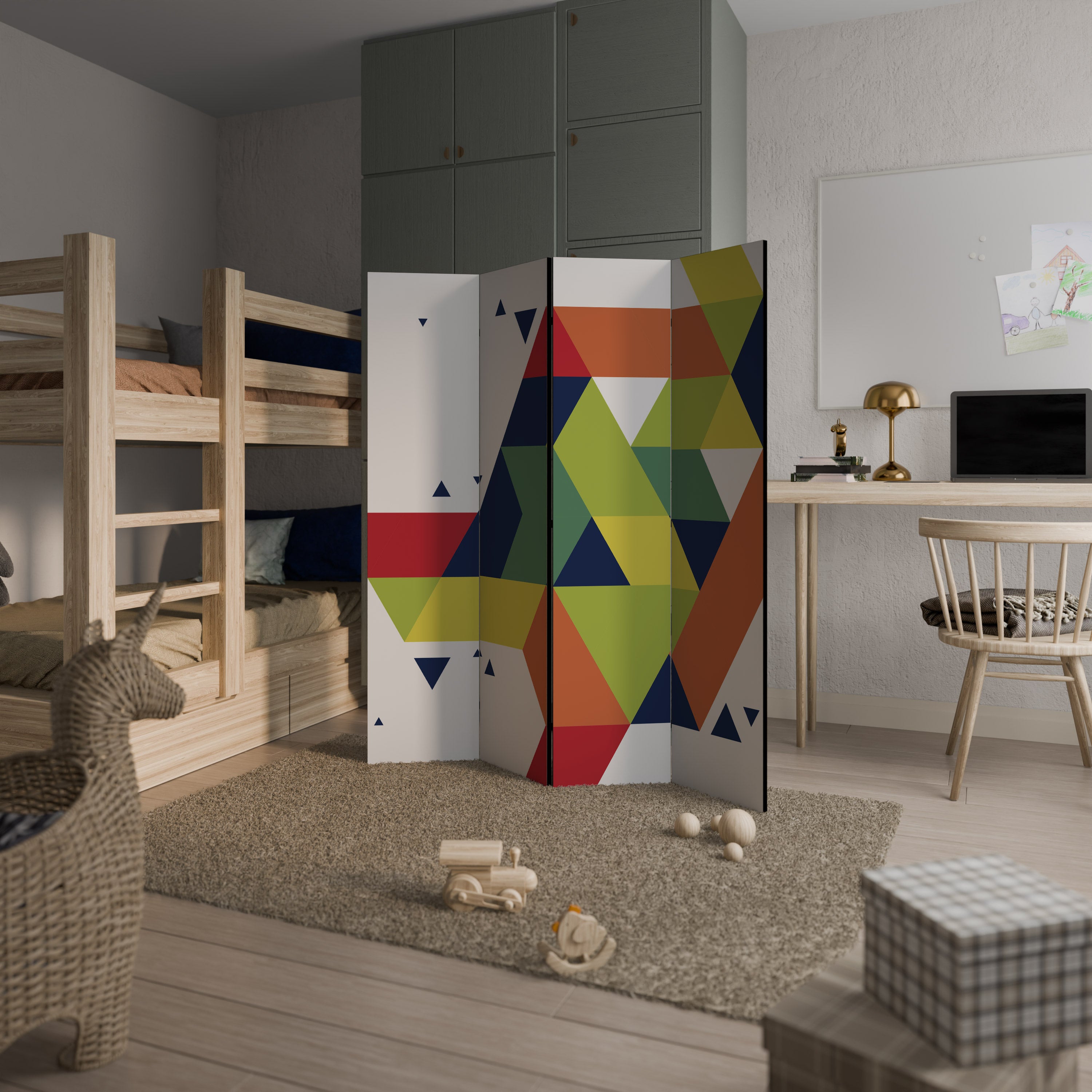 FUTURE SIGN Dekorativer 4-teiliger Raumteiler