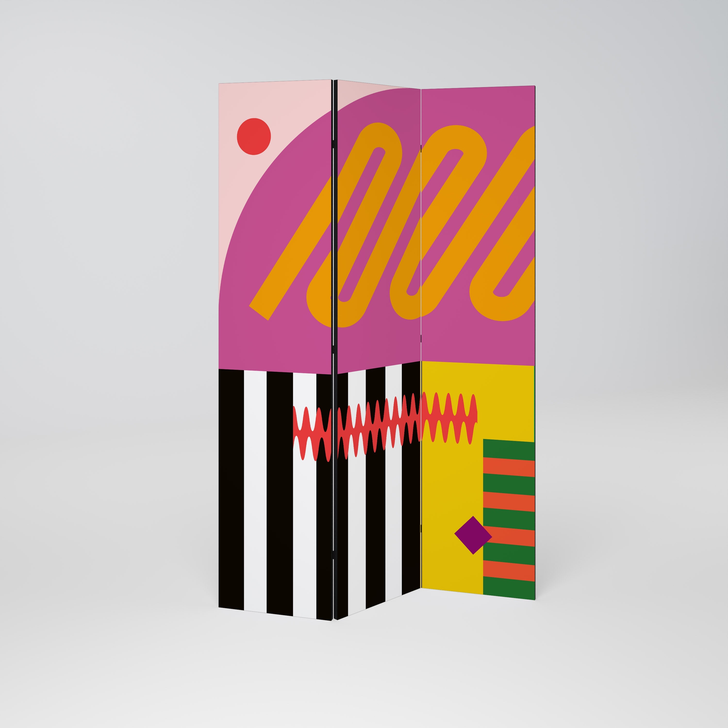 VIVID ART Dekorativer 3-teiliger Raumteiler