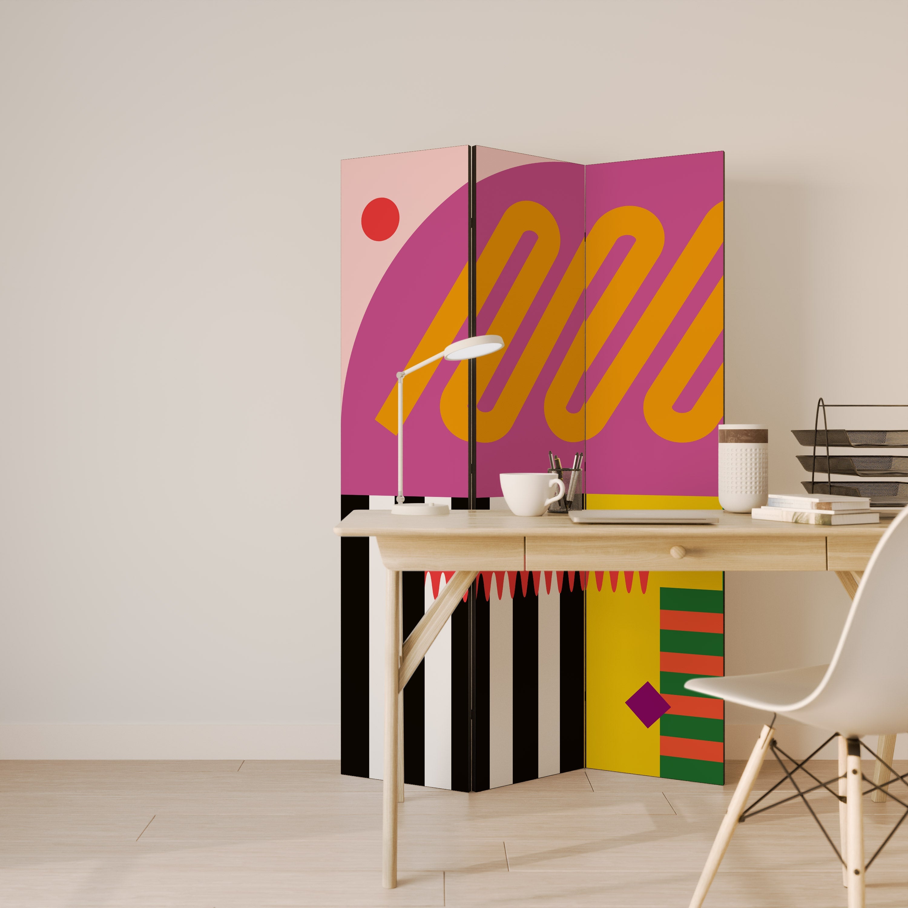 VIVID ART Dekorativer 3-teiliger Raumteiler