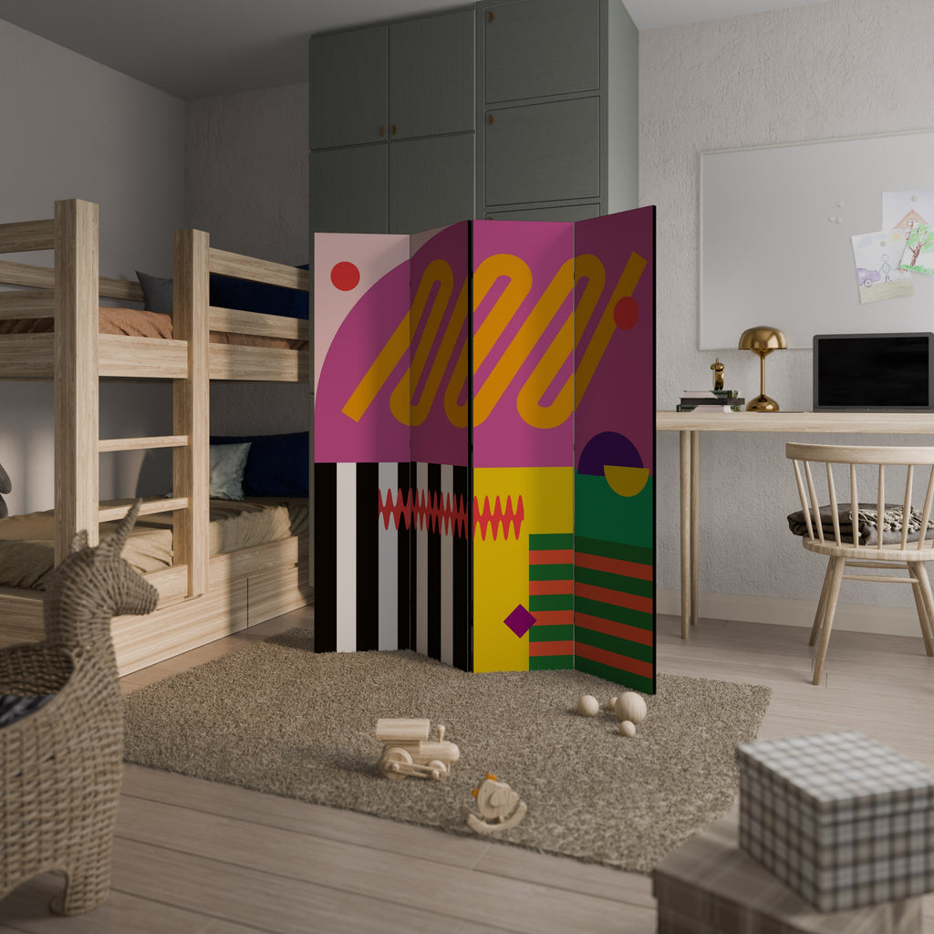 VIVID ART Dekorativer 4-teiliger Raumteiler