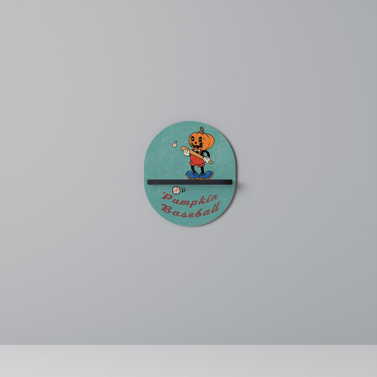 PUMPKIN BASEBALL Art Shelf