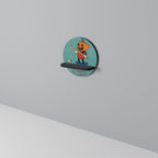 PUMPKIN BASEBALL Rundes Kunstregal in Schwarz