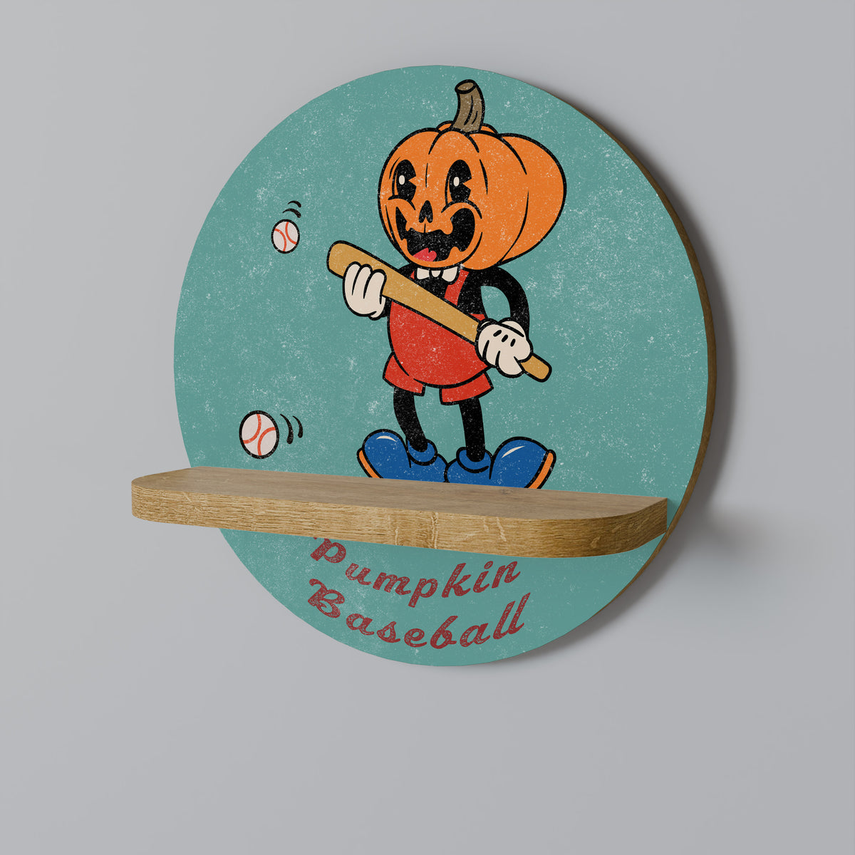 PUMPKIN BASEBALL Dekoratives Wandregal