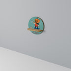 PUMPKIN BASEBALL Rundes Kunstregal in Eiche-Optik