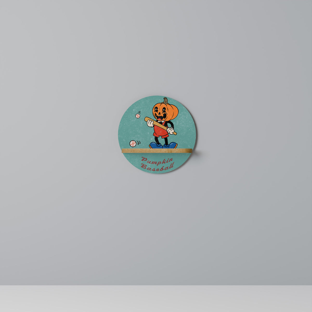 PUMPKIN BASEBALL Art Shelf