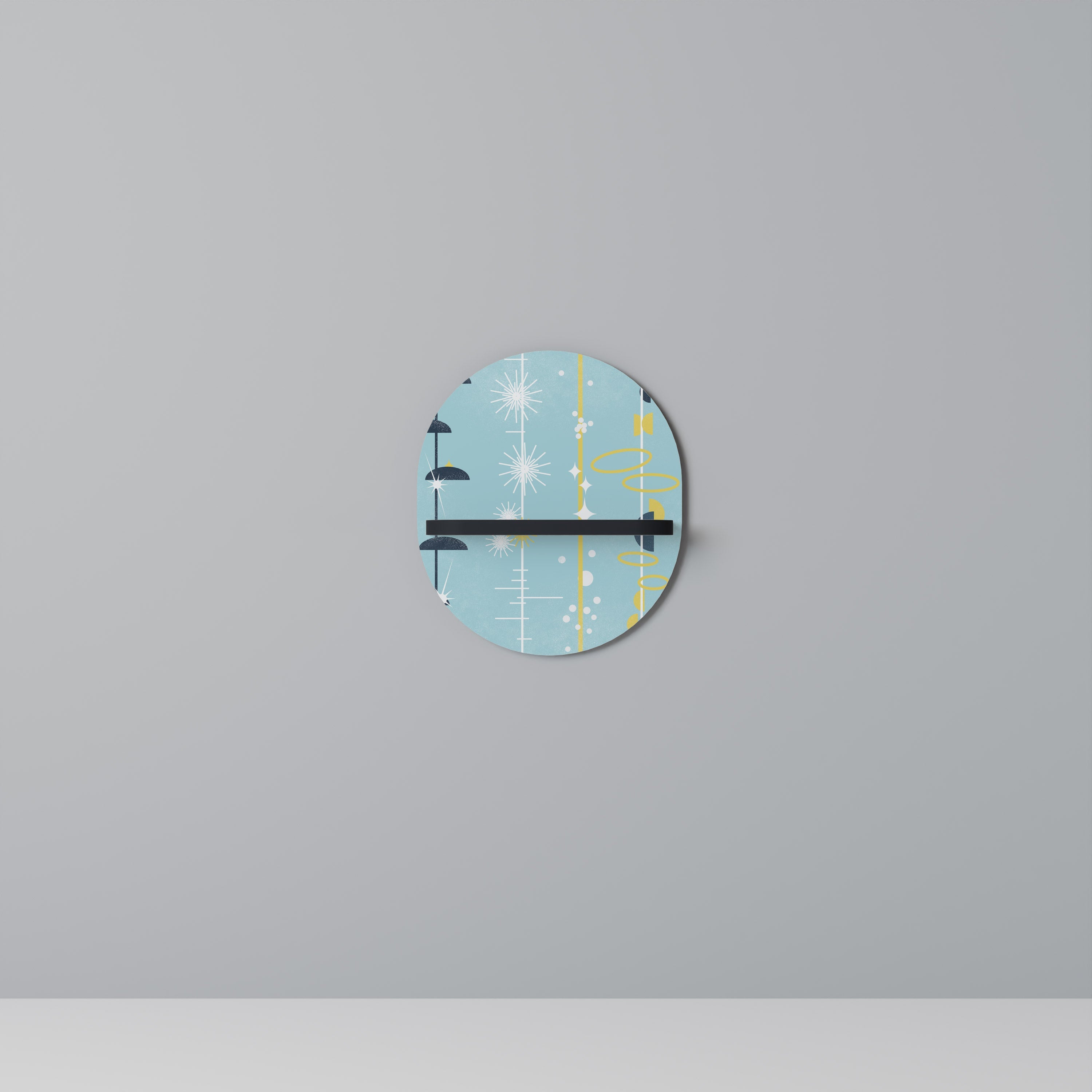 PATHS TO HAPPINESS Ovales Kunstregal in Schwarz