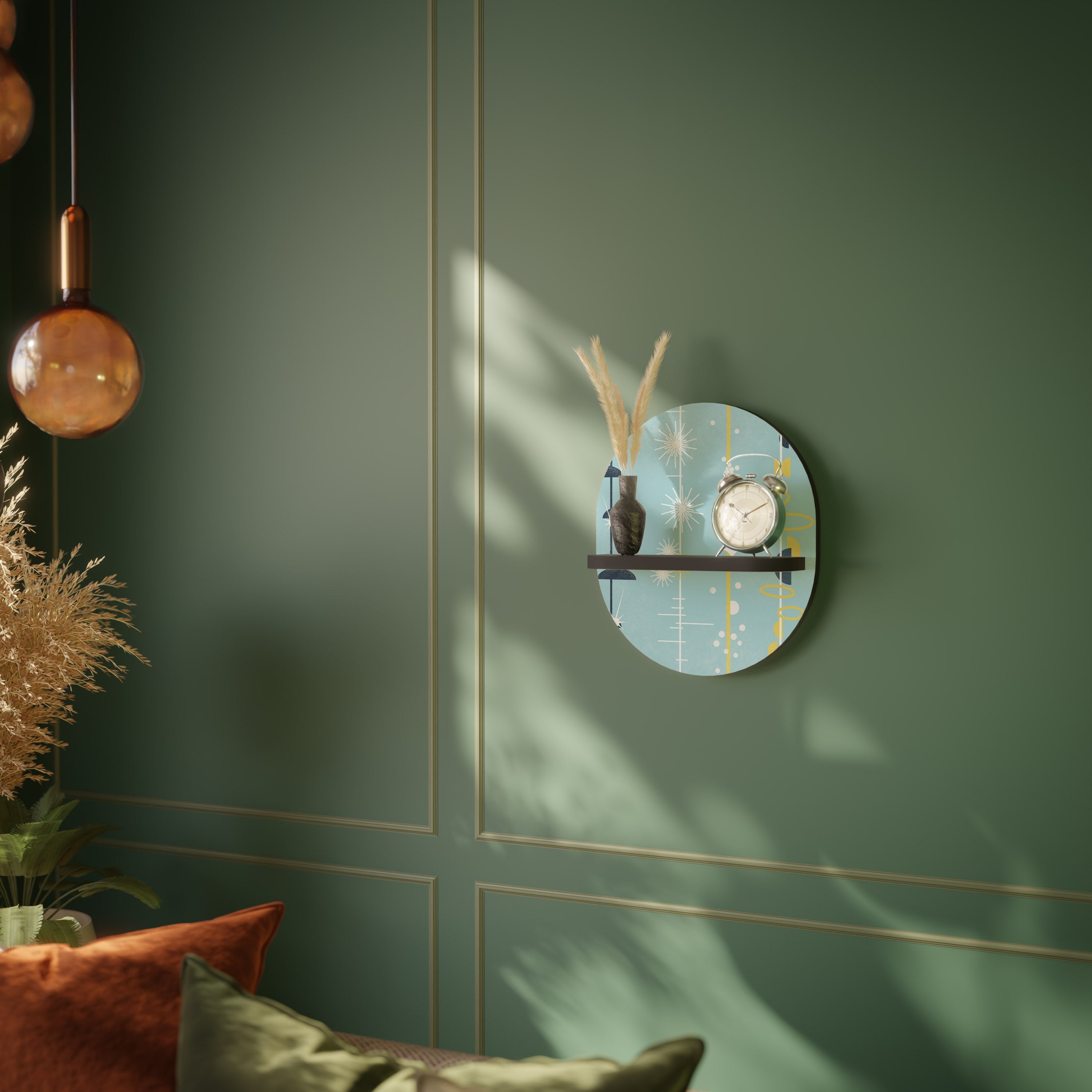 PATHS TO HAPPINESS Ovales Kunstregal in Schwarz