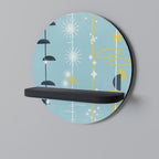 PATHS TO HAPPINESS Rundes Kunstregal in Schwarz