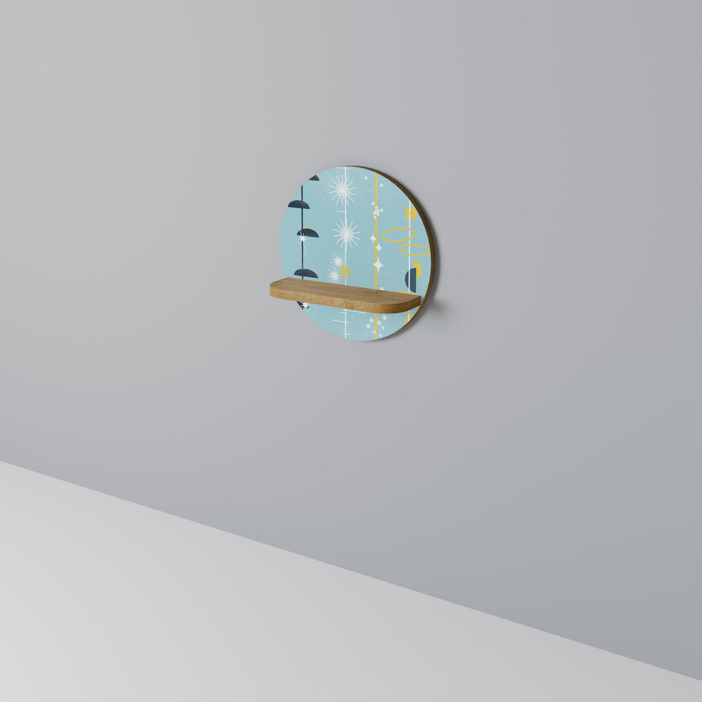 PATHS TO HAPPINESS Rundes Kunstregal in Eiche-Optik