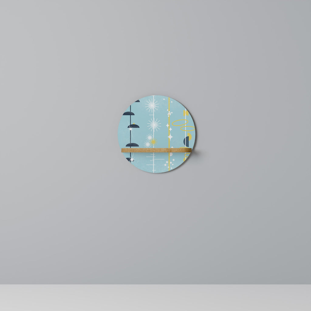 PATHS TO HAPPINESS Rundes Kunstregal in Eiche-Optik