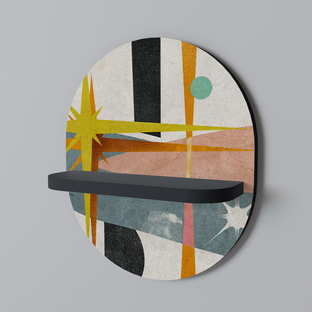 INTERSTELLAR VIBES Ovales Kunstregal in Schwarz