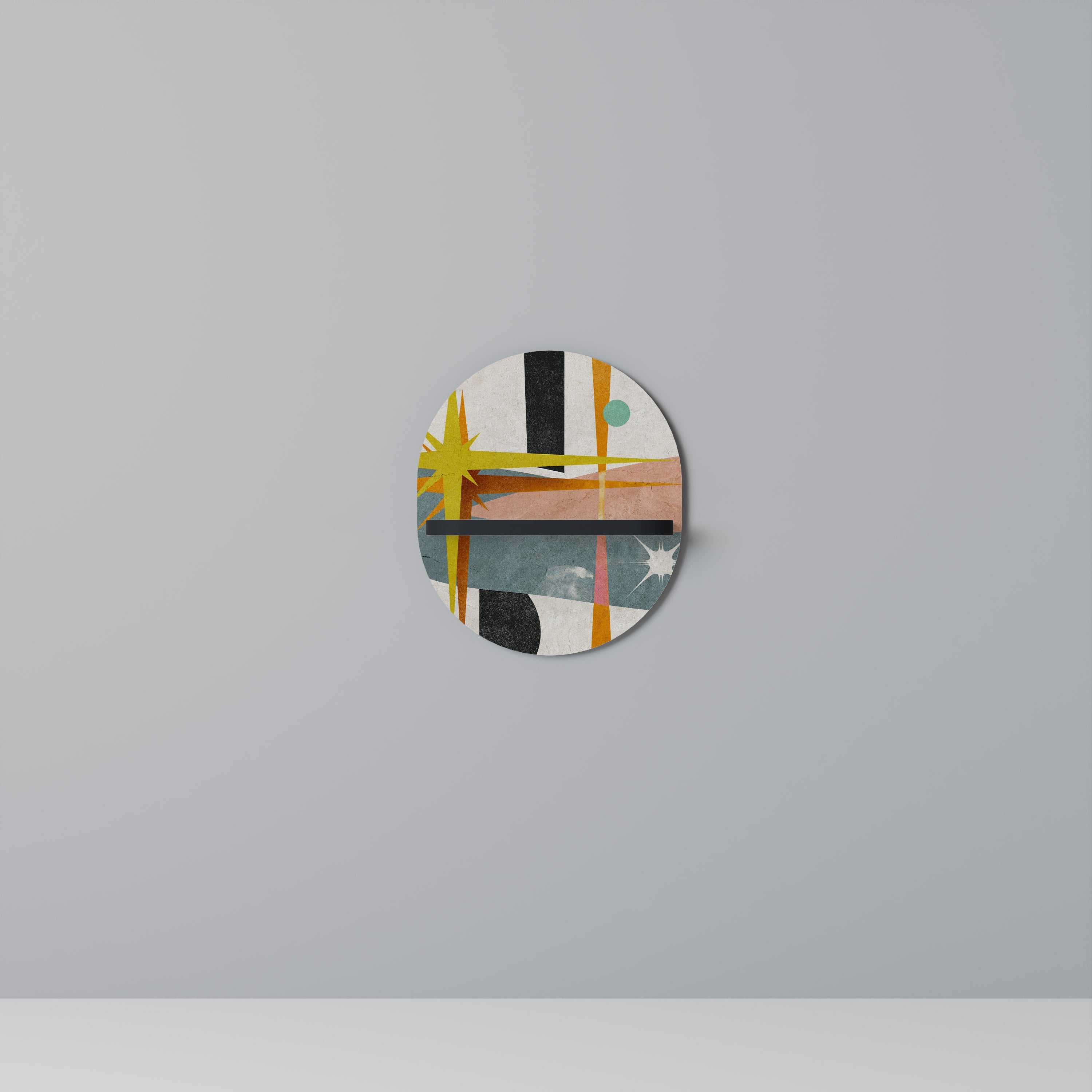 INTERSTELLAR VIBES Ovales Kunstregal in Schwarz