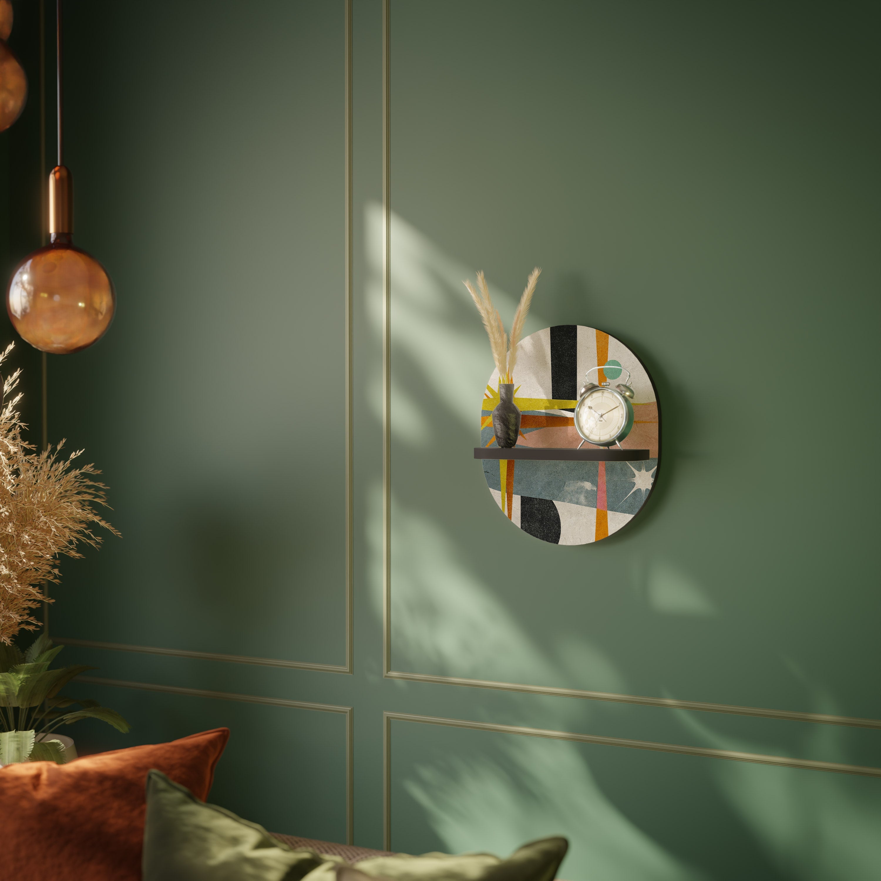 INTERSTELLAR VIBES Ovales Kunstregal in Schwarz