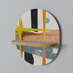 INTERSTELLAR VIBES Ovales Kunstregal in Eiche-Optik