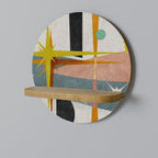 INTERSTELLAR VIBES Rundes Kunstregal in Eiche-Optik