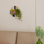 INTERSTELLAR VIBES Rundes Kunstregal in Eiche-Optik