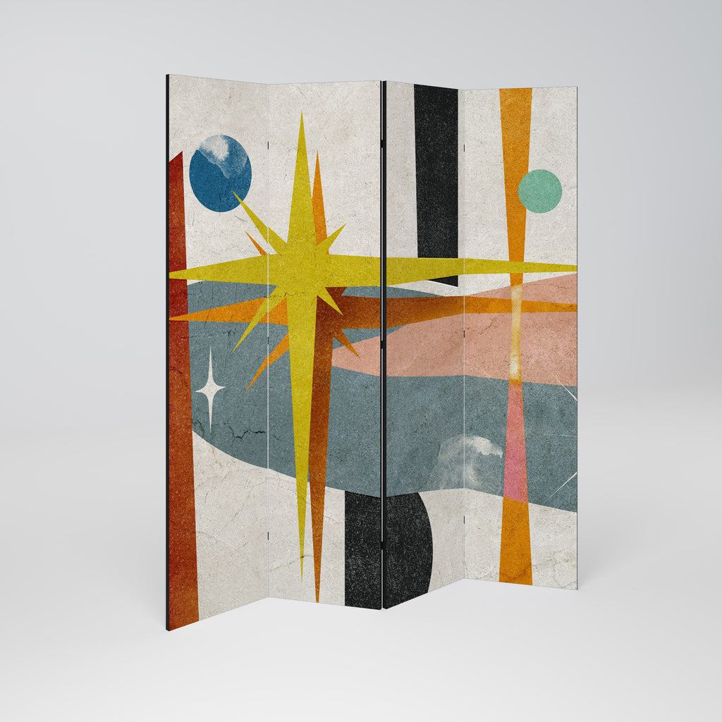 INTERSTELLAR VIBES Dekorativer 4-teiliger Raumteiler