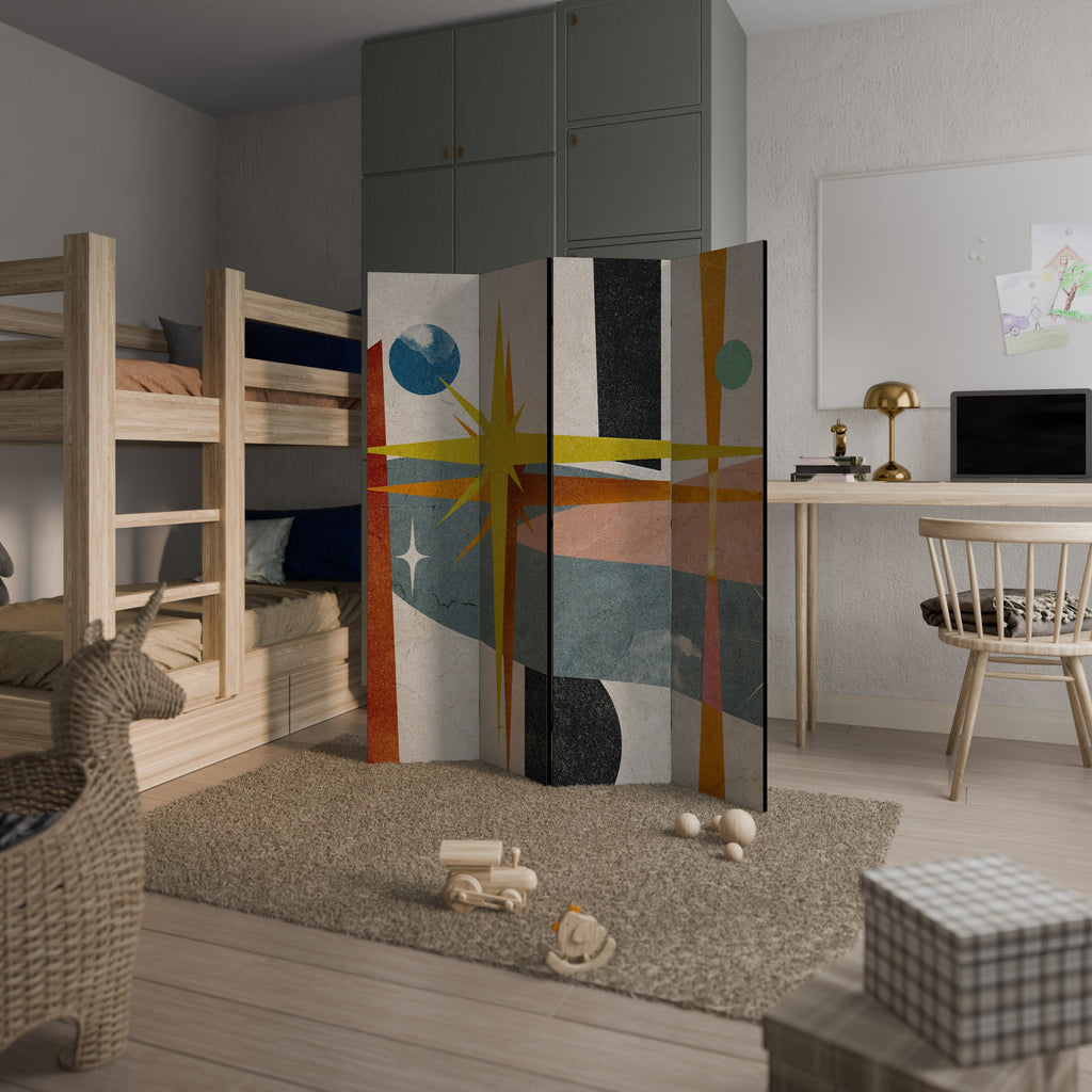 INTERSTELLAR VIBES Dekorativer 4-teiliger Raumteiler