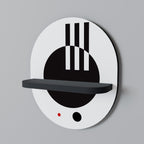 BLACK AND WHITE COMBINATION Ovales Kunstregal in Schwarz