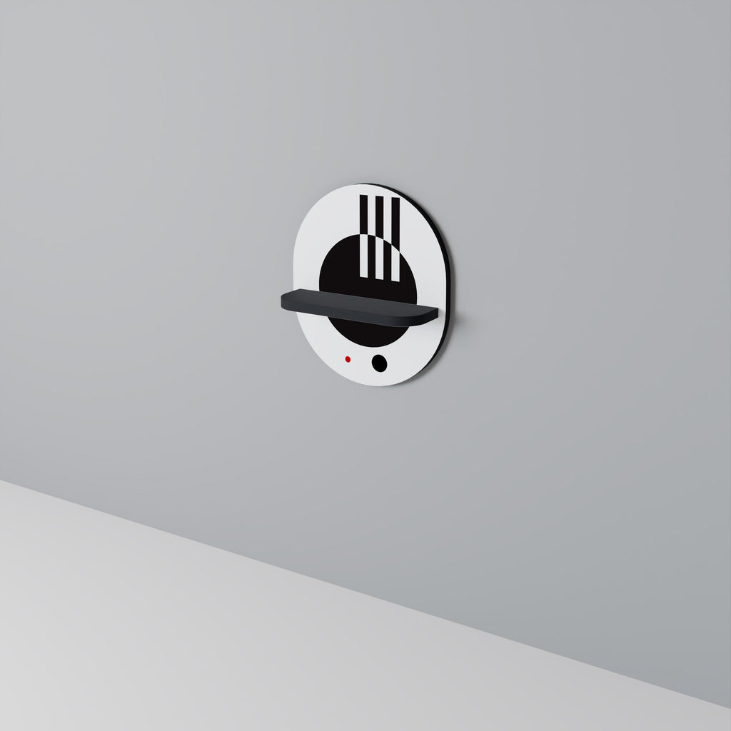 BLACK AND WHITE COMBINATION Ovales Kunstregal in Schwarz