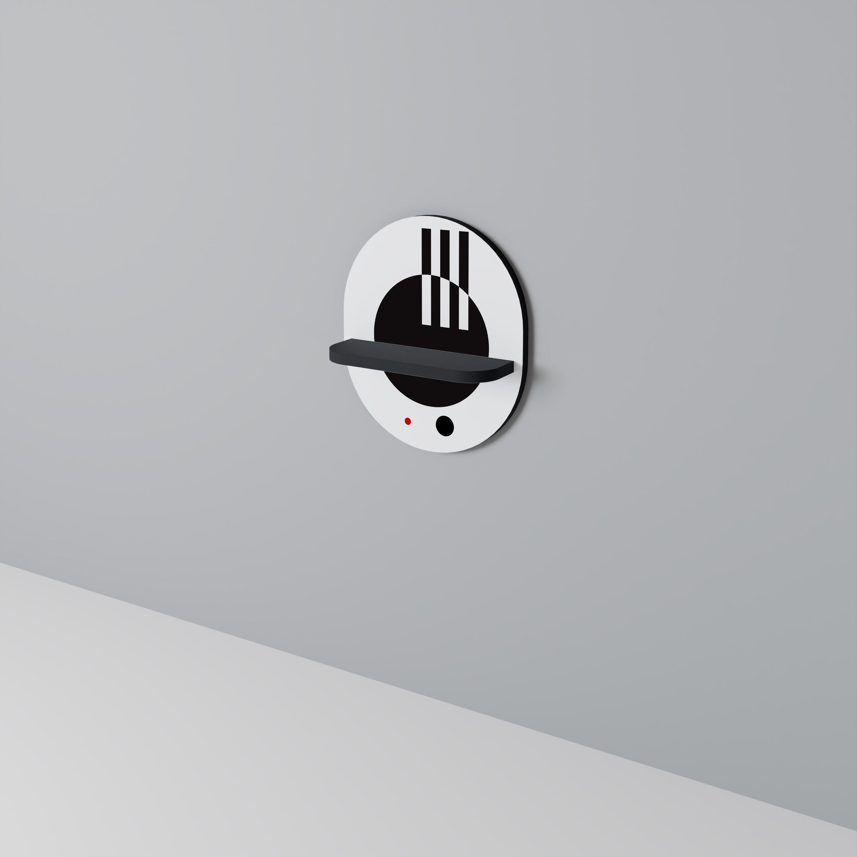 BLACK AND WHITE COMBINATION Ovales Kunstregal in Schwarz