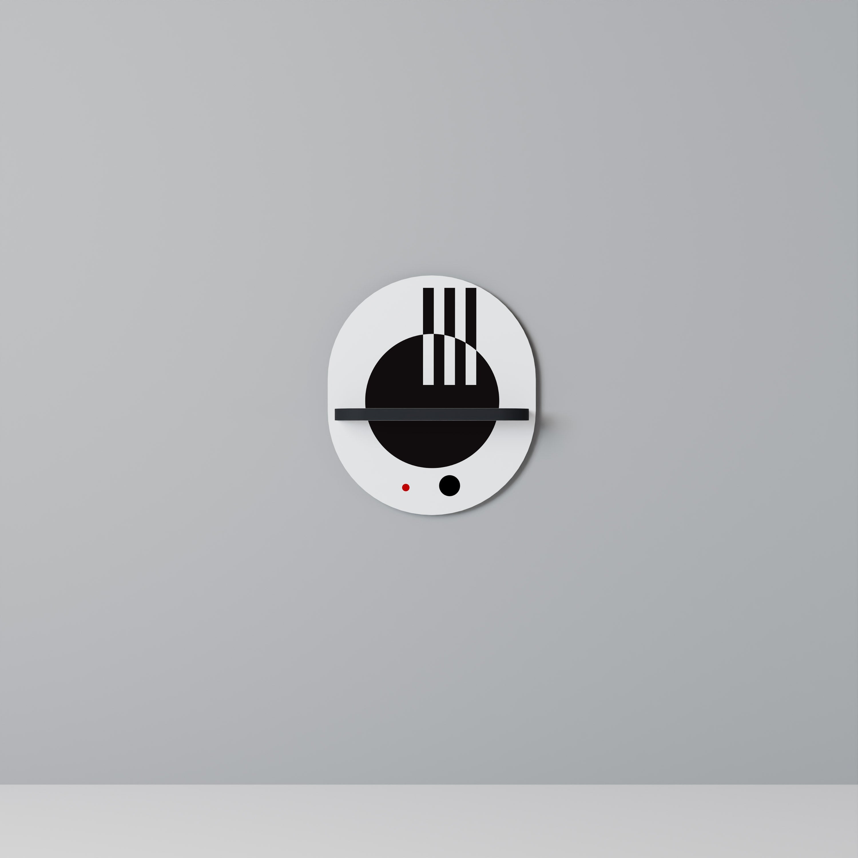 BLACK AND WHITE COMBINATION Ovales Kunstregal in Schwarz