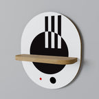 BLACK AND WHITE COMBINATION Ovales Kunstregal in Eiche-Optik