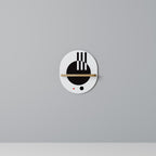 BLACK AND WHITE COMBINATION Ovales Kunstregal in Eiche-Optik