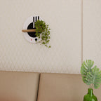 BLACK AND WHITE COMBINATION Ovales Kunstregal in Eiche-Optik