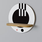 BLACK AND WHITE COMBINATION Rundes Kunstregal in Eiche-Optik