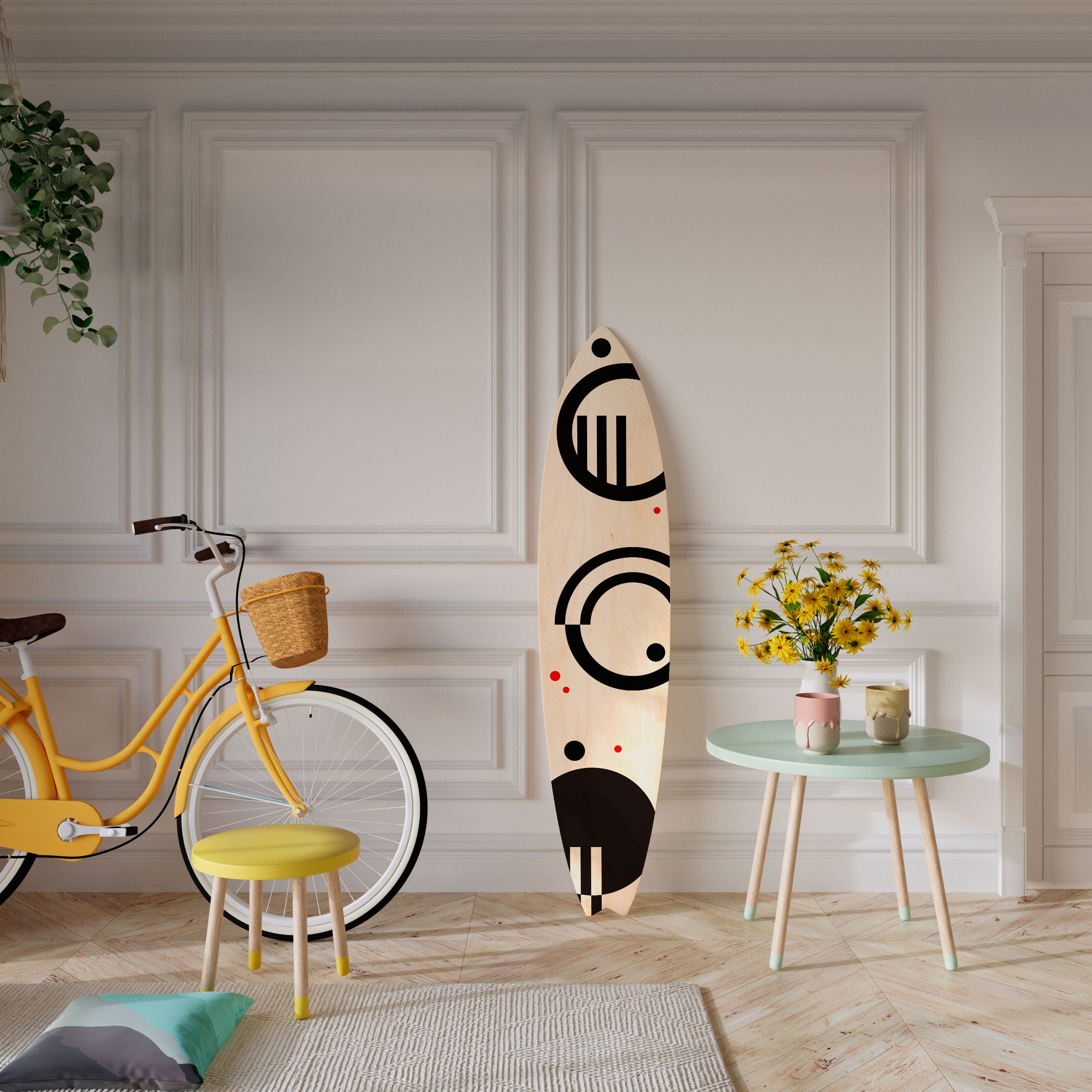 BLACK AND WHITE COMBINATION Deko-Surfboard