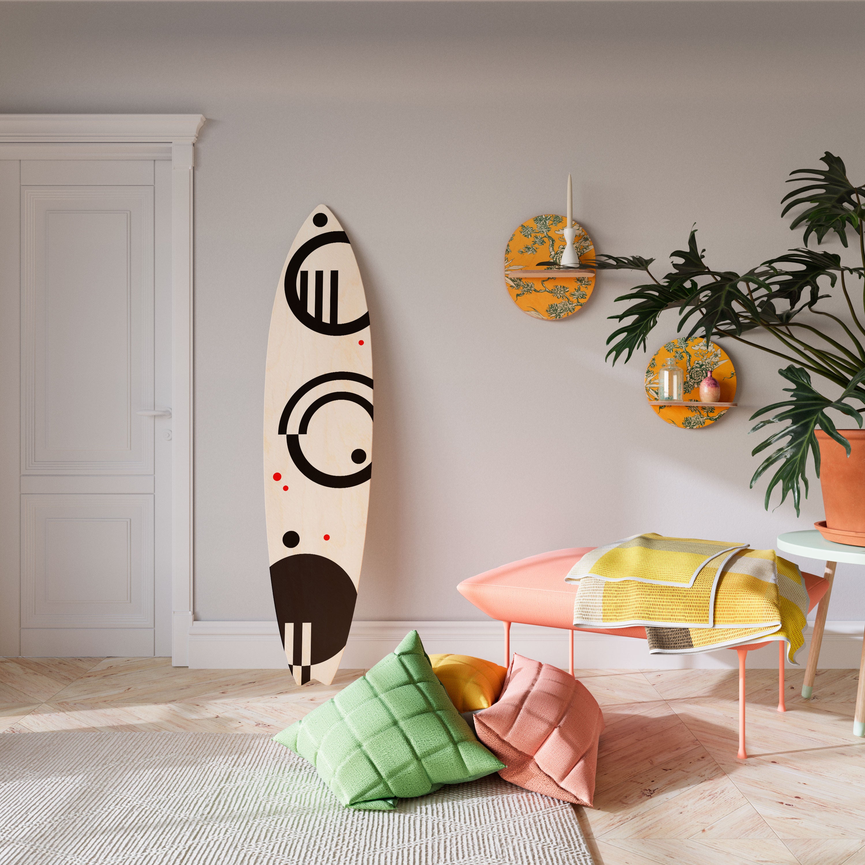 BLACK AND WHITE COMBINATION Deko-Surfboard