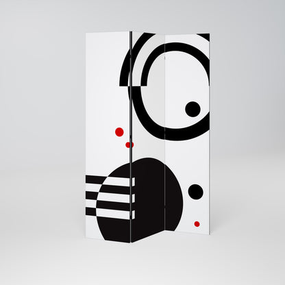 BLACK AND WHITE COMBINATION 3-Panel Room Divider