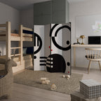 BLACK AND WHITE COMBINATION Dekorativer Paravent - 4-teilig