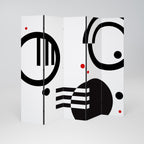 BLACK AND WHITE COMBINATION Dekorativer Paravent - 5-teilig