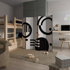 BLACK AND WHITE COMBINATION Dekorativer Paravent - 5-teilig